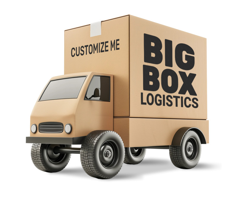 This Presentation Clipart shows a preview of big box delivery truck