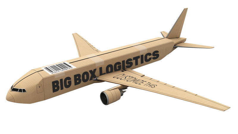 This Presentation Clipart shows a preview of shipping box plane