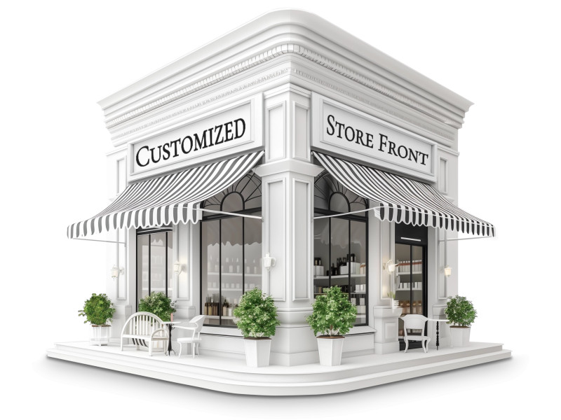 This Presentation Clipart shows a preview of storefront cafe