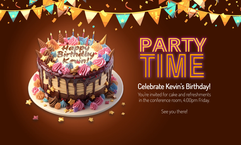 This Presentation Clipart shows a preview of Happy Birthday Cake