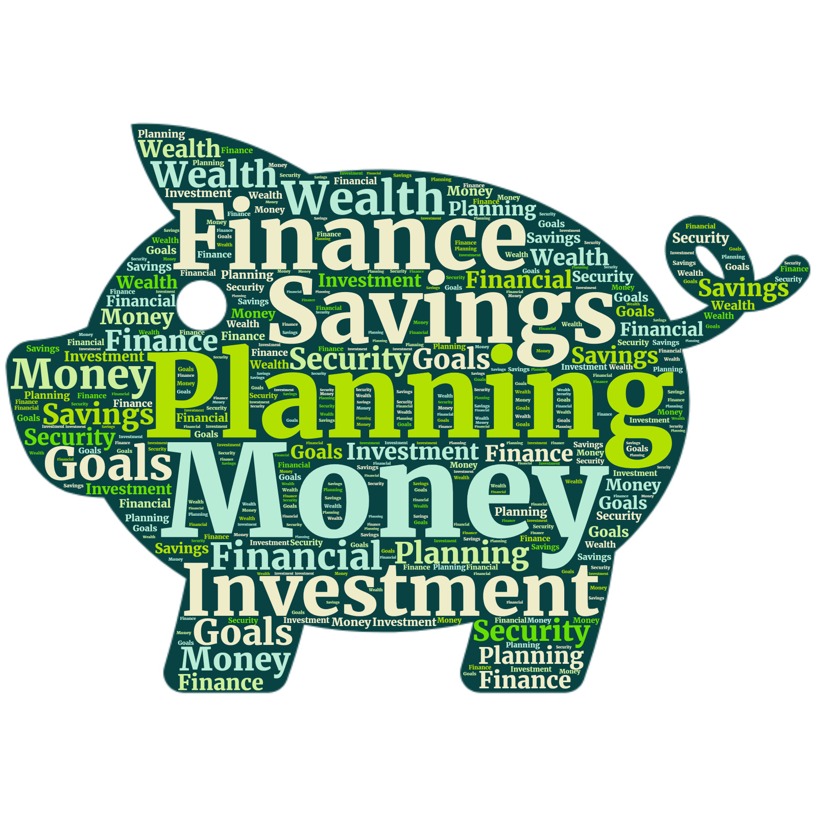 This Presentation Clipart shows a preview of Piggy Bank Savings Word Cloud