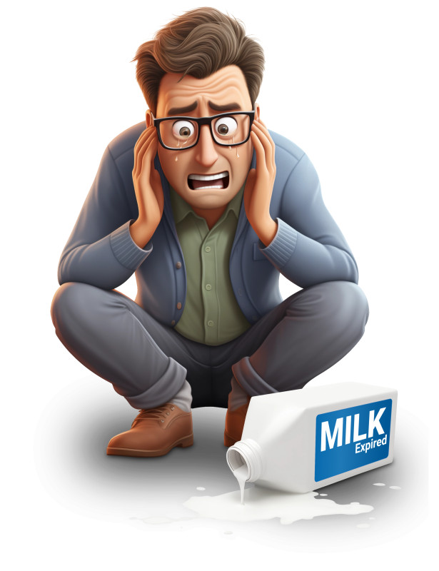 This Presentation Clipart shows a preview of Crying Over Spilled Milk - Idiom Clipart