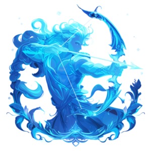 Download this Sagittarius archer zodiac clipart to represent people characterized by their adventurous spirit, optimism, and love for freedom.