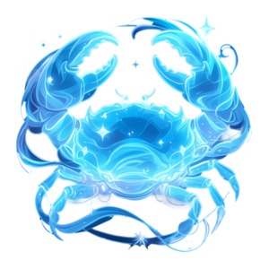 Download this Cancer crab zodiac clipart to represent people characterized by their empathy, intuition, and devotion to family.