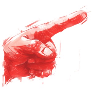Download this sketched clipart of a finger pointing.  Use as visual aid element on a presentation slide or in media designs