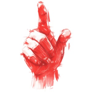 Download this sketched clipart of a finger pointing up.  Use as visual aid element on a presentation slide or in media designs