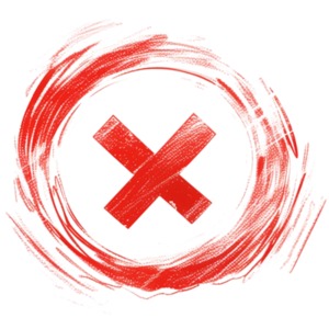 Download this sketched clipart of a x inside of a circle.  Use as visual aid element on a presentation slide or in media designs