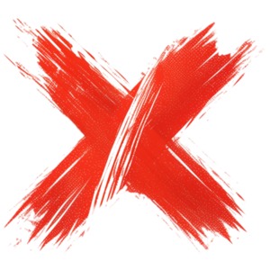 Download this sketched clipart of a of an x mark.  Use as visual aid element on a presentation slide or in media designs.