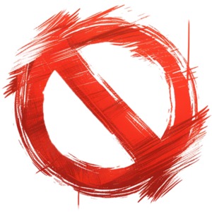 Download this sketched clipart of a prohibited symbol.  Use as visual aid element on a presentation slide or in media designs.
