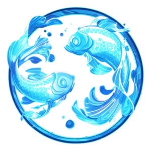 Download this Pisces fish zodiac clipart to represent people characterized by their compassion, creativity, and deep connection to the subconscious.