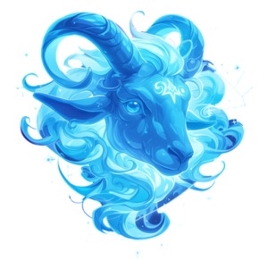 Download this Capricorn mountain goat zodiac clipart to represent people characterized by their discipline, ambition, and practicality.