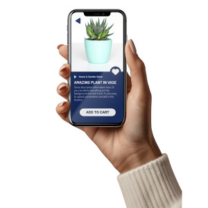 Customize the screen on his clipart of a hand holding up smartphone.  Add to presentation slides and media designs as a visual focal point.