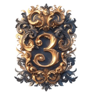 Download this decorative number three surrounded by floral and scrollwork design.  Use as a focal design in PowerPoint to make your third point.