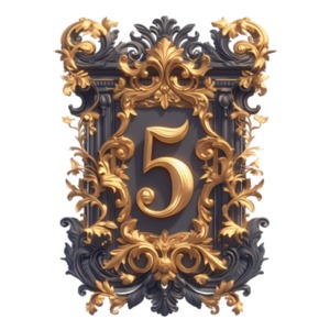Download this decorative number five surrounded by floral and scrollwork design.  Use as a focal design in PowerPoint to make your fifth point.