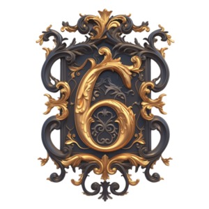 Download this decorative number six surrounded by floral and scrollwork design.  Use as a focal design in PowerPoint to make your sixth point.