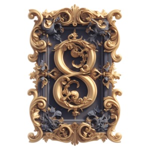 Download this decorative number eight surrounded by floral and scrollwork design.  Use as a focal design in PowerPoint to make your eighth point.