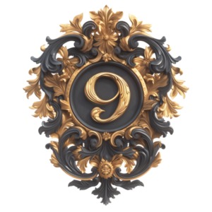 Download this decorative number nine surrounded by floral and scrollwork design.  Use as a focal design in PowerPoint to make your ninth point.