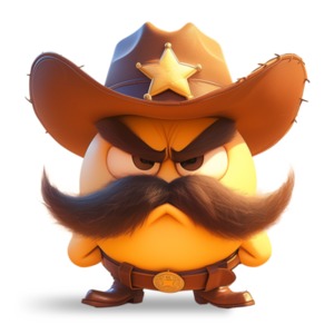 Download this clipart of a stylized sheriff character to visually represent authority, vigilance, and taking charge.