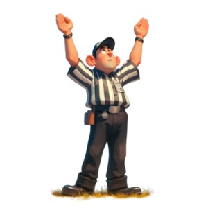 Download this referee touchdown signal clipart to represent decision making,  authority, or making the call. Use in presentations/media designs.