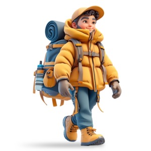 Download this backpacker geared out hiking on a journey to visualize adventure, exploration, and the spirit of travel.