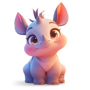 Download this cute cartoon rhino clipart to illustrate use as a focal character in presentation slides, a story book, or in media design.