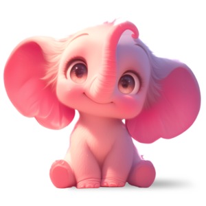 Download this cute cartoon elephant clipart to illustrate a sense of innocence, imagination, and curiosity in presentations and media designs.