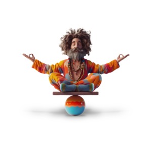 Download this clipart of a hippie meditating while sitting on a wood plank which is balancing on a ball.  Symbolized peace and balance in life.