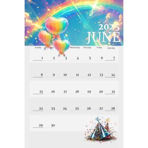 A calendar template for June Pride Month - Easily update the month and year, change imagery and more.