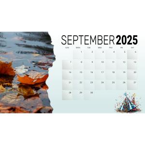 A modern planning calendar template that can instantly be changed to any month and year. Customizable image placeholders can easily be updated.