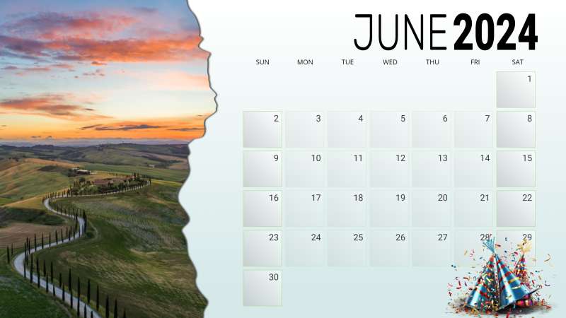 This Presentation Clipart shows a preview of June Desk Calendar Template
