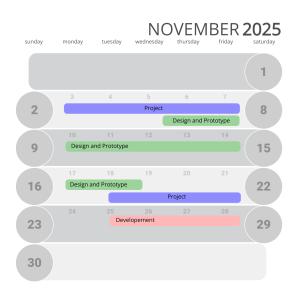 This editable weekly planner calendar template features color-coded to indicate scheduled tasks or events with customizable labels.