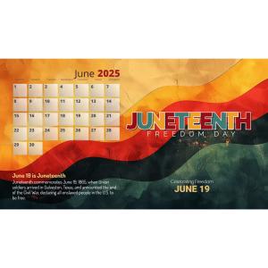 Celebrate freedom with this customizable calendar template for June with a Juneteenth theme.