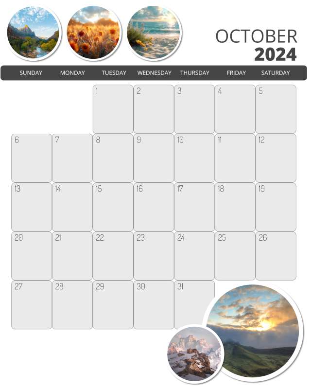 This Presentation Clipart shows a preview of Monthly Planner Calendar With Photos