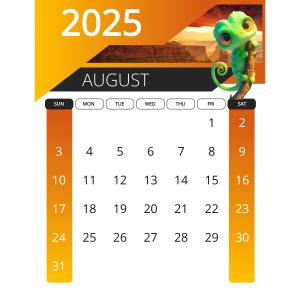 Download or customize this desert themed calendar template clipart to use on a presentation slide or media design.