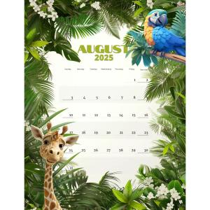 Download or customize this green leaves border calendar to use incorporate in a presentation slide or media design project.
