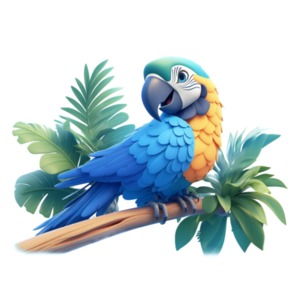 Download this clipart image of a colorful parrot to show a visual metaphor for vibrancy, freedom, and the allure of nature.
