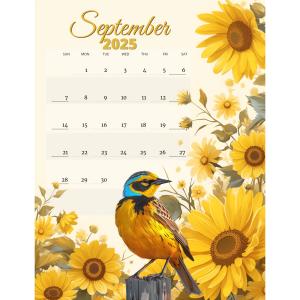Download or edit this sunflower themed calendar by changing the month, year, and images to re-theme with your personal touch.