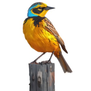 Download this clipart of a meadowlark bird on a fence post and use as a visual aid in your presentations and media designs.