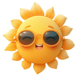 Download this cartoon summer sun clipart image to instantly add a theme of summer to your presentation slide or media design.