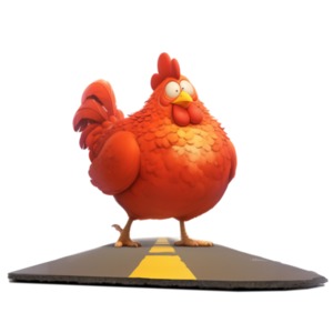 Download this chicken crossing the road idiom clipart to represent facing challenges despite obstacles.  Use in your presentations / media designs.
