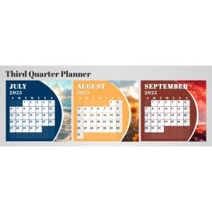 Download or customize this three month calendar template by changing the year text and updating each month for the new year.