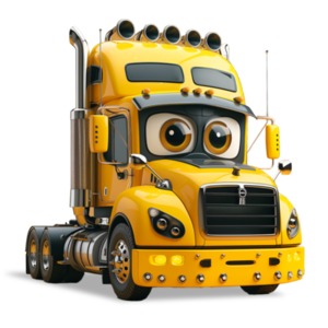 Download this semitruck driving safety clipart to visualize a concept of keeping eyes on the road.