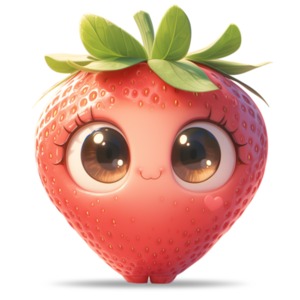 Download this happy strawberry emoji clipart to accompany a presentation or media design message about healthy hippieness.