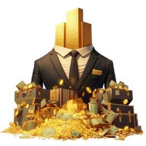 Download this corporate greed clipart image for a visual metaphor for vast financial wealth.