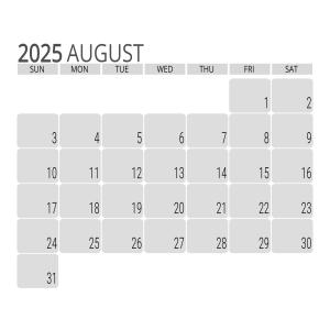 Download or Edit this simple calendar with specific month/year and add it to your presentation slide or media designs.  Or, download and print.
