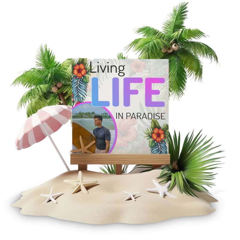 This Presentation Clipart shows a preview of Tropical Paradise Sign Clipart