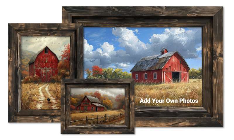 This Presentation Clipart shows a preview of Wooden Frames - Replace Photos