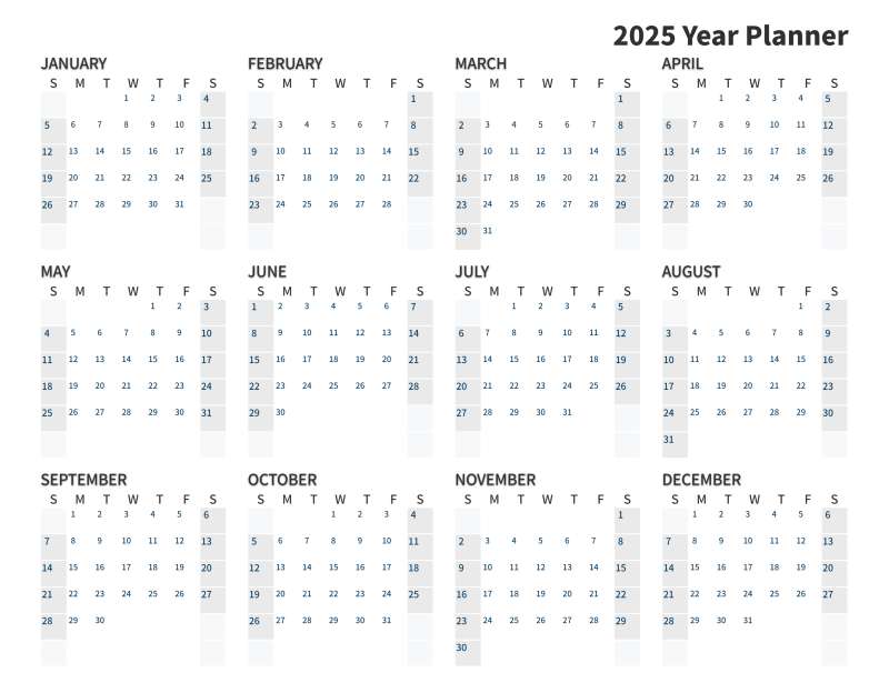 Digital / Printable - 2025 Year Calendar Downloadable Image