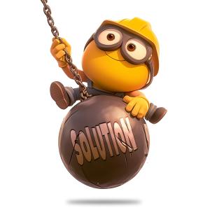 Download or customize this wrecking ball solution clipart by changing the message on the wrecking ball.