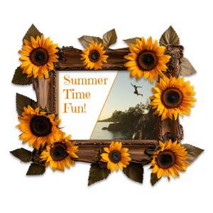 Download or customize this sunflower frame by adding your own message and image inside the frame.